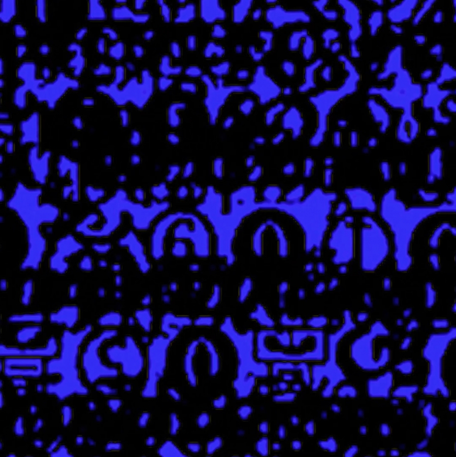 Asemic Writing on a Blue Background